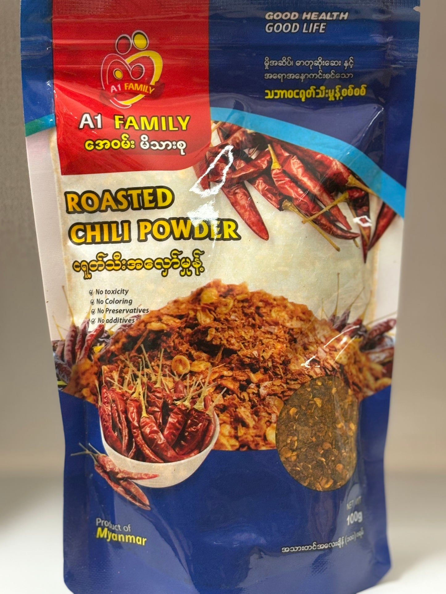 A1 Family ငရုတ်သီးအလှော်မှုန့် (100g)