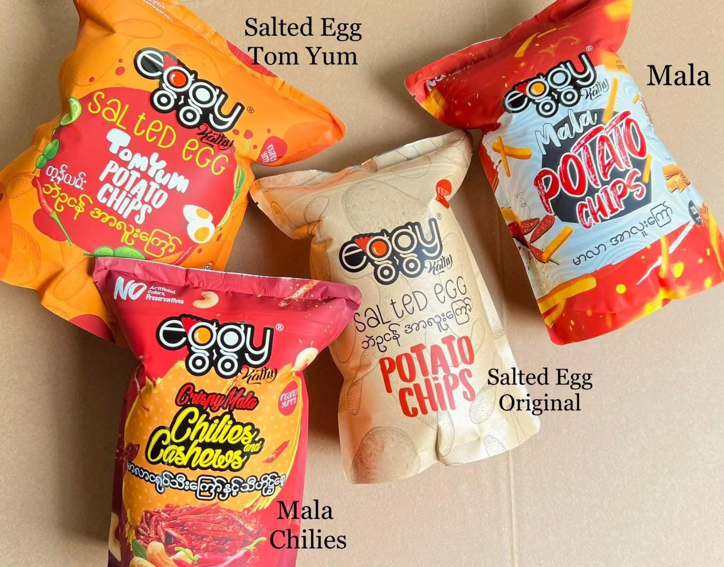 eggy မာလာငရုပ်သီးကြော်နှင့်သီဟိုဠ်စေ့ (150g)