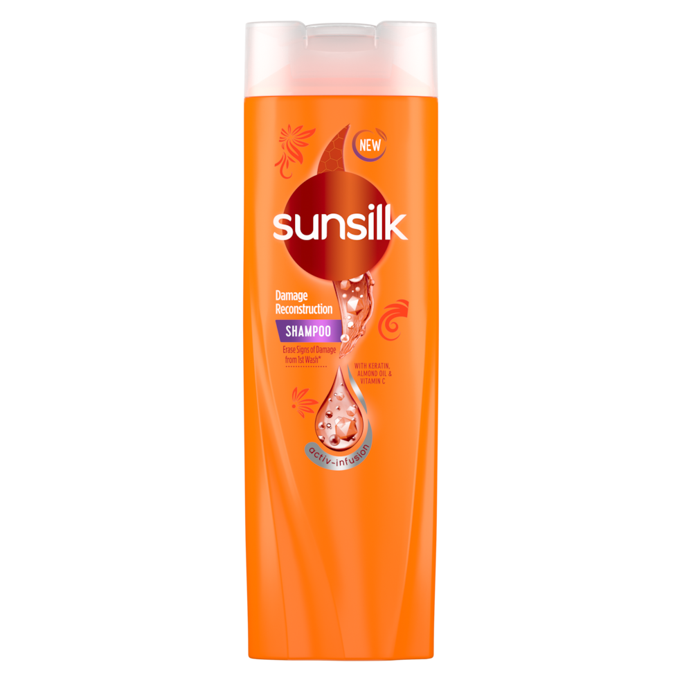 Sunsilk Shampoo Damage Reconstruction (လိမ္မော်ရောင်)