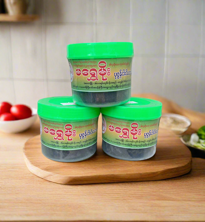 မရွှေမိုး ပုဇွန်ငါးပိထောင်း 160g (အစိမ်းရောင်)