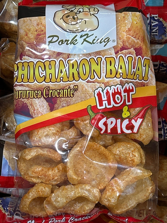 Pork King CHICHARON BALAT Hot & Spicy 60g