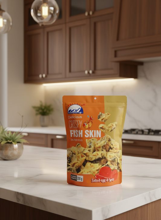 Crispy Fish Skin (Salted Egg & Spicy) ငါးအရေခွံကြော်