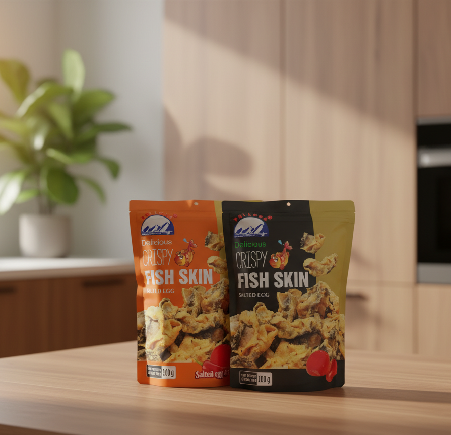 Crispy Fish Skin (Salted Egg & Spicy) ငါးအရေခွံကြော်