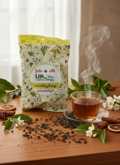 ဦးကါက ကောက်ညှင်းမွှေး လက်ဖက်ခြောက် U KAR KA 香りお茶葉 (75g)