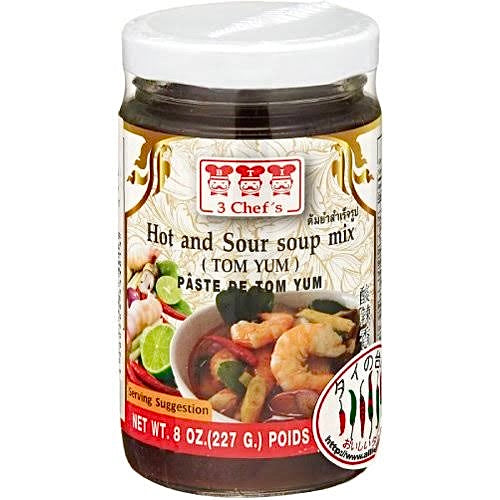 3 Chef's Hot and Sour Soup Mix Tom Yum (227g) トムヤムペースト瓶(Sサイズ)