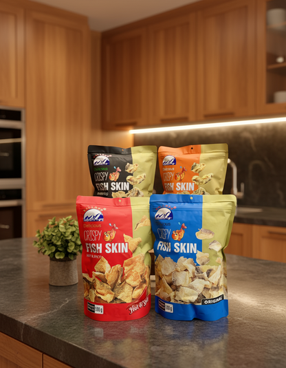 Crispy Fish Skin (Salted Egg & Spicy) ငါးအရေခွံကြော်