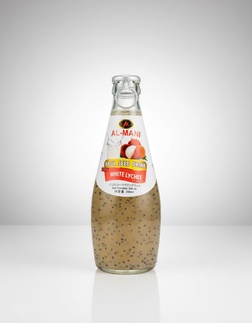 AlMani Basil Seed Drink White Lychee Flavor