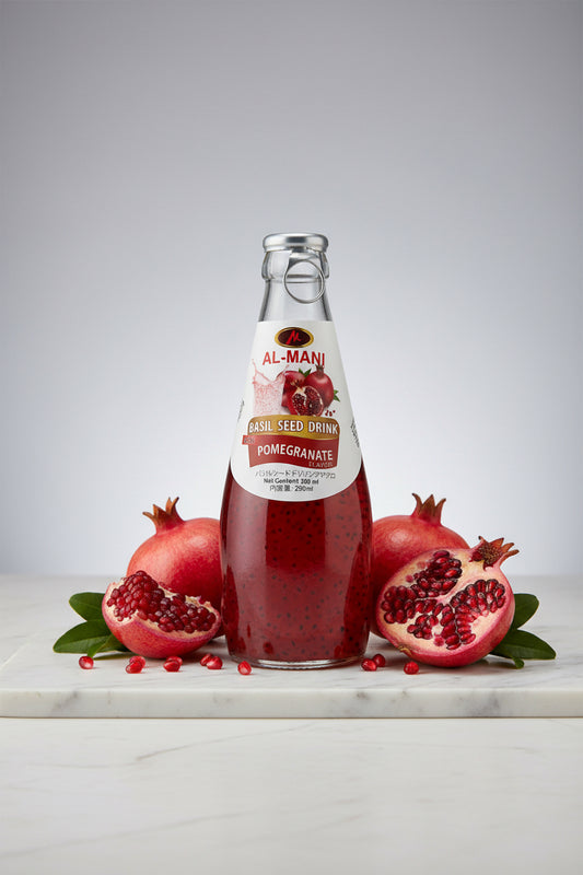 AlMani Basil Seed Drink Pomegranate Flavor